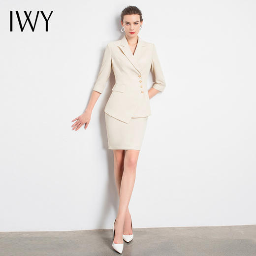 IWY/时尚短袖西装套裙女休闲商务通勤职业装正装气质工作服OL
C10408+S10408W+PS10380B 商品图2