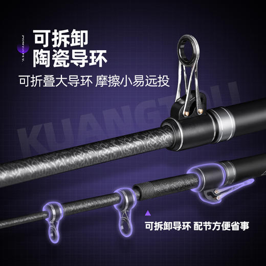 汉鼎狂投Pro强硬碳素海竿可拆导环远投海竿套装狂投抛竿渔具用品 商品图1