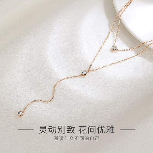 IU925纯银花间舞项链送女友闺蜜节日生日礼物 商品图1