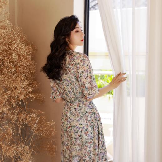 【梅豆】日系V领一片式碎花连衣裙 商品图5