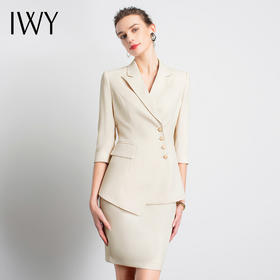 IWY/时尚短袖西装套裙女休闲商务通勤职业装正装气质工作服OL
C10408+S10408W+PS10380B