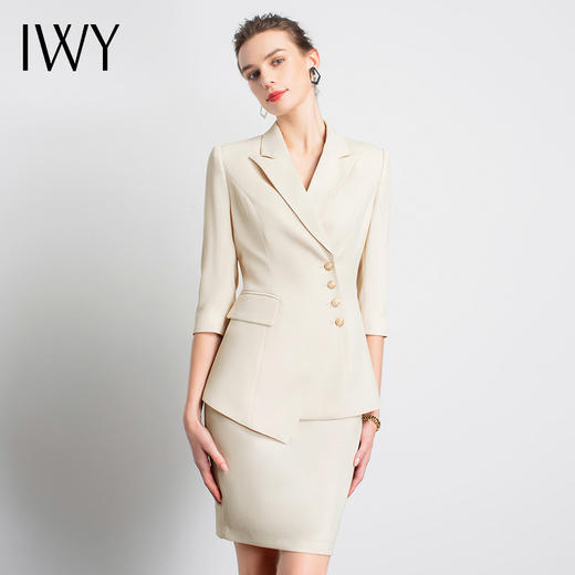 IWY/时尚短袖西装套裙女休闲商务通勤职业装正装气质工作服OL
C10408+S10408W+PS10380B 商品图0