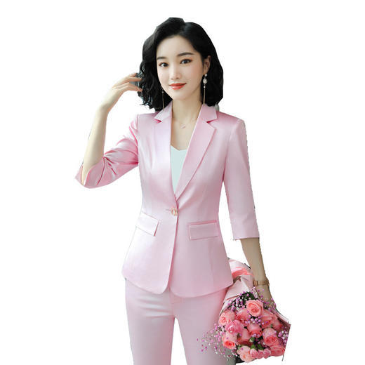XZ6121+220新款时尚名媛气质小西服职业两件套 商品图1