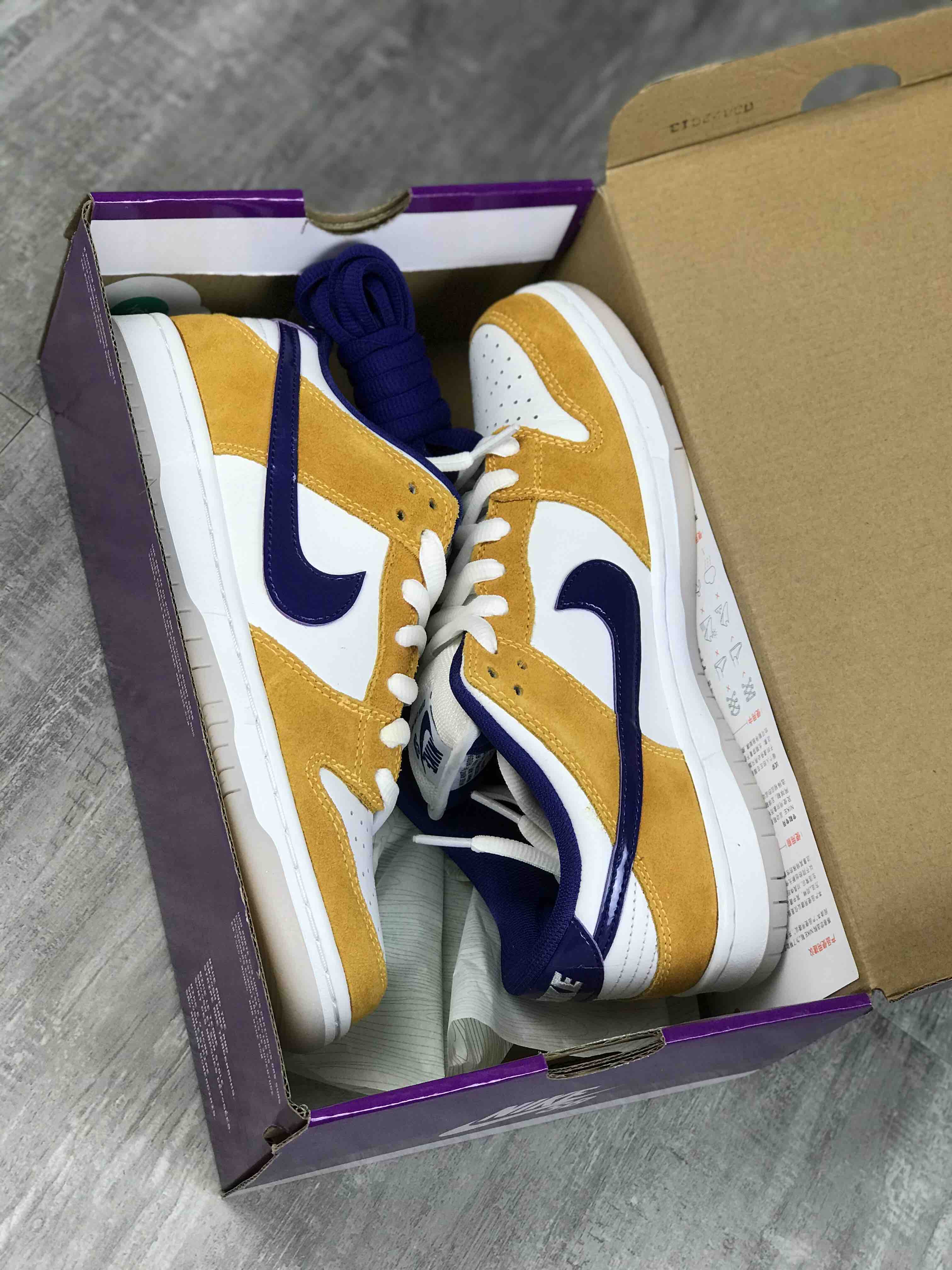 39 41码 ljr【明星同款】sb dunk low pro laserorange紫金湖人配色