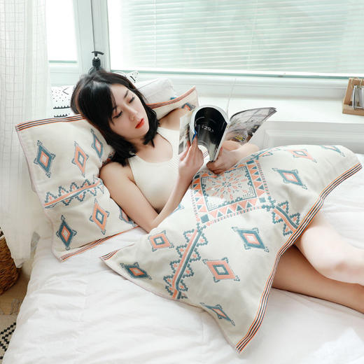 【加大加厚枕头巾 一对装】欧式风格纯棉枕巾全棉纱布 居家布艺床上用品成人情侣枕巾 商品图4