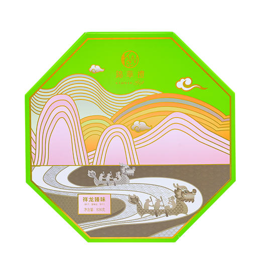 【臻选出粽】KAMWAH锦华礼【祥龙臻味】鲜肉粽子豆沙甜粽鸭蛋曲奇饼干盒装836g 商品图0
