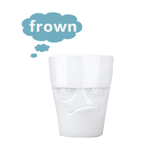 【Fiftyeight 】德国原产陶瓷卡通表情杯水杯茶杯350ml 皱眉 商品图0