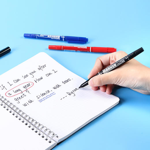 齐心小双头记号笔0.5-1.0MM/MK826 商品图3