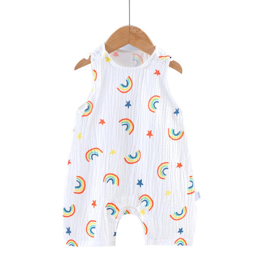 【母婴用品】优布兜   婴儿纯棉无袖连体衣 商品图4