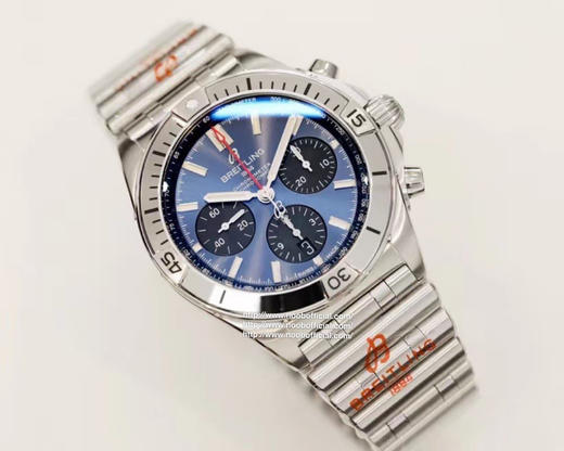 【硬核钢王】GF新品百年灵Chronomat，备受关注的蝴蝶扣辊珠精钢表链因其类似“子弹”的外形被称为“子弹链”。一体式圆滑倒角处理，每一处细节都展现出高辨识度机械美感❕ 商品图1