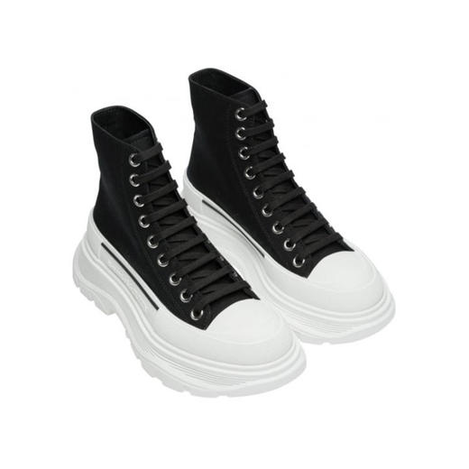 ALEXANDER MCQUEEN 麦昆 女士 中帮短靴黑帮白底 611706 W4L32 1070 商品图3