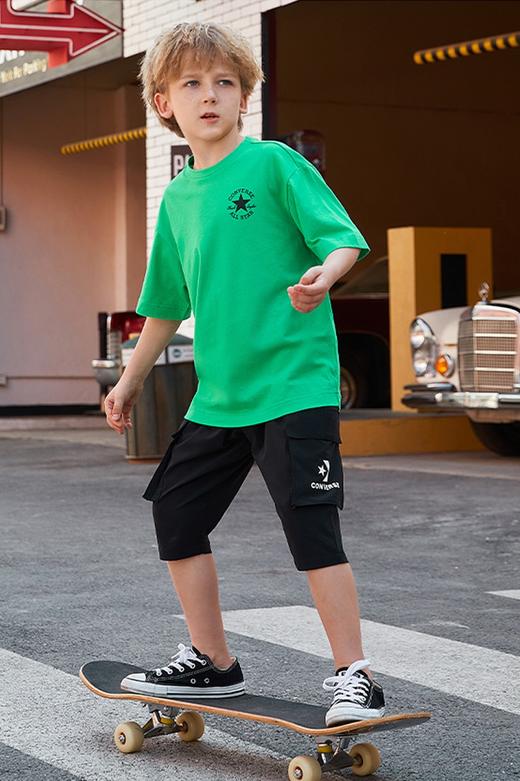 Converse匡威童衣夏男女儿童装绿色休闲时尚纯棉短袖T恤衫CV2122089 商品图1
