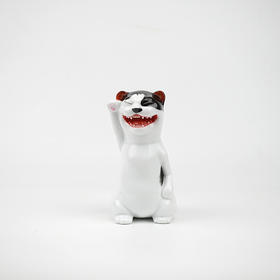 不仁斋 陶瓷雕塑  釉上彩手绘 招财猫ob