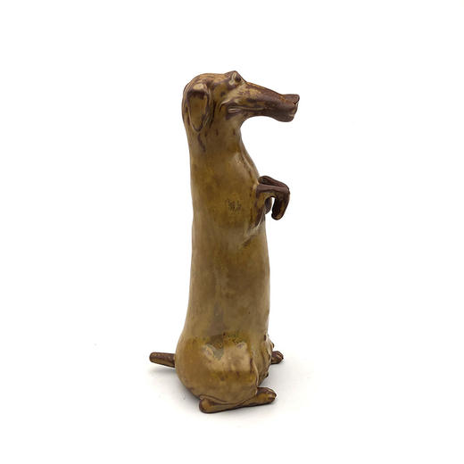 不仁斋薛继业陶瓷雕塑紫陶柴窑葫芦皮色腊肠狗新中式家居雕塑摆件 商品图4