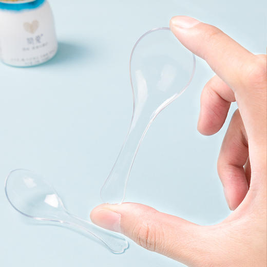 喇叭花 一次性勺子塑料汤勺加厚外卖饭勺甜品勺调羹PS水晶勺100支 商品图7