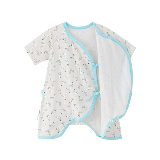 英氏新生婴儿短袖连体衣夏季凉感速干薄款系带和蛤YLHBJ21002A01 商品图3