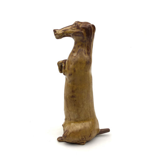 不仁斋薛继业陶瓷雕塑紫陶柴窑葫芦皮色腊肠狗新中式家居雕塑摆件 商品图1