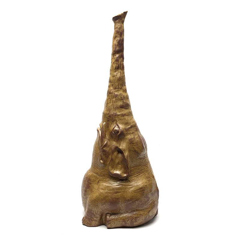 不仁斋 新品 薛继业陶瓷雕塑 柴窑大象 客厅摆件 吉祥摆件