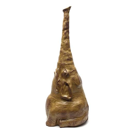 不仁斋 新品 薛继业陶瓷雕塑 柴窑大象 客厅摆件 吉祥摆件 商品图0