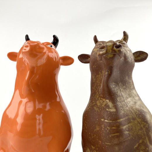 不仁斋薛继业陶瓷雕塑生肖牛新中式家居雕塑摆件牛气冲天 商品图1