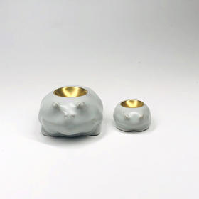 不仁斋外观专利 薛继业 惜墨如金蛤蟆笔舔 汝窑陶胎青釉 本金墨池