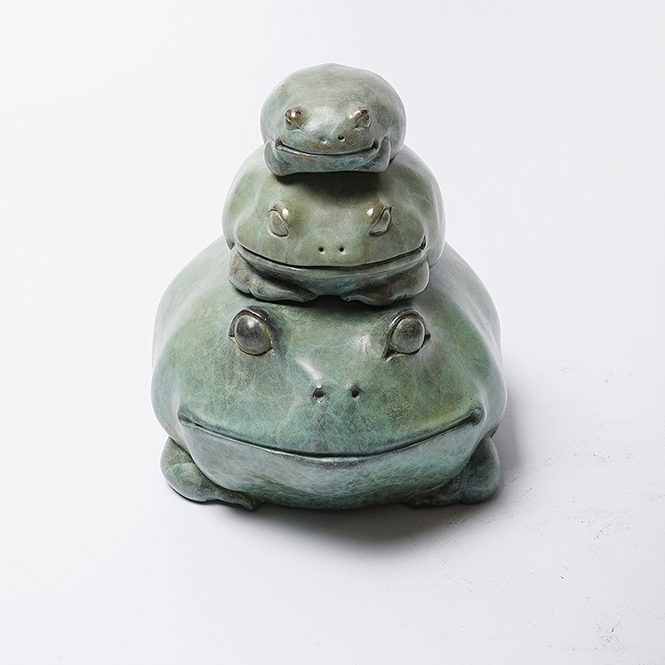 不仁斋 薛继业雕塑 文房镇纸 铸铜限量蛤蟆塔