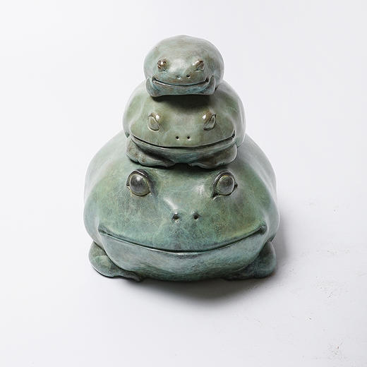 不仁斋 薛继业雕塑 文房镇纸 铸铜限量蛤蟆塔 商品图0