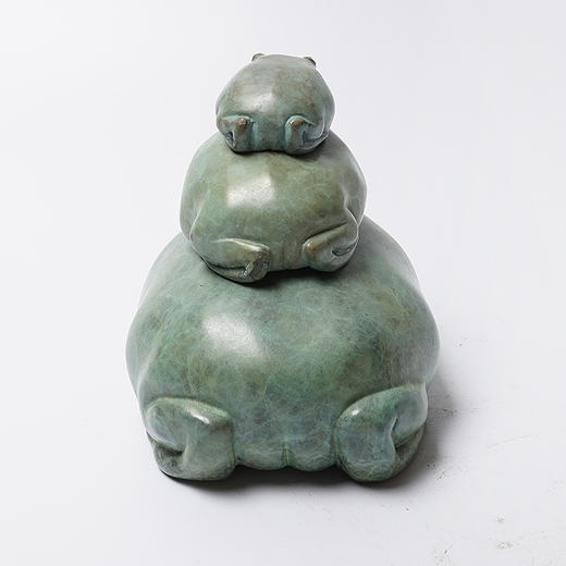 不仁斋 薛继业雕塑 文房镇纸 铸铜限量蛤蟆塔 商品图2