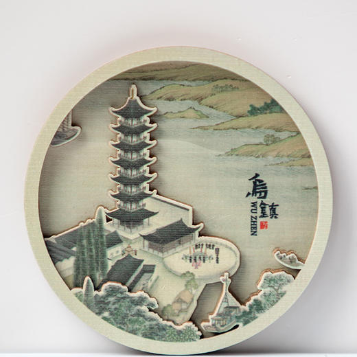 乌镇西栅景区立体木质冰箱贴创意纪念品 商品图1