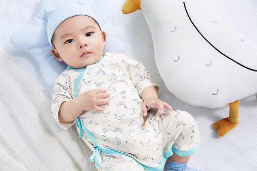 英氏新生婴儿短袖连体衣夏季凉感速干薄款系带和蛤YLHBJ21002A01 商品图5