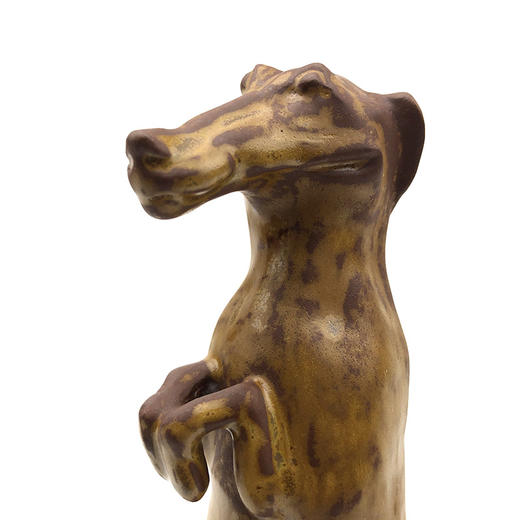 不仁斋薛继业陶瓷雕塑紫陶柴窑葫芦皮色腊肠狗新中式家居雕塑摆件 商品图3