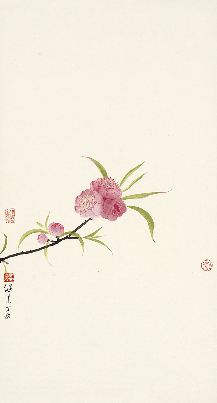 薛继业高仿微喷版画《一枝刚好》