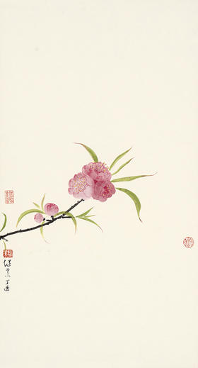 薛继业高仿微喷版画《一枝刚好》