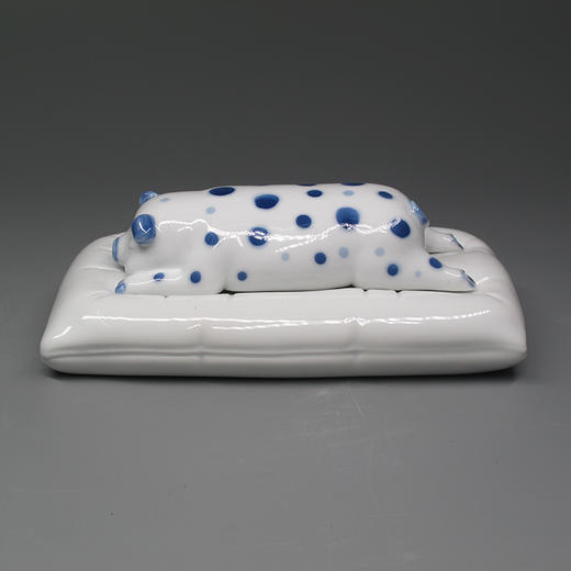 不仁斋 薛继业陶瓷 高白釉 影青釉 财库猪 财库枕  镶金釉面 商品图3