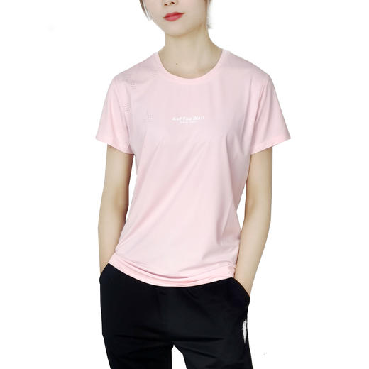 POLO短袖女宽松夏季速干吸湿透气时尚圆领纯色韩版T恤 商品图2