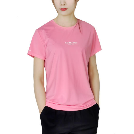 POLO短袖女宽松夏季速干吸湿透气时尚圆领纯色韩版T恤 商品图1