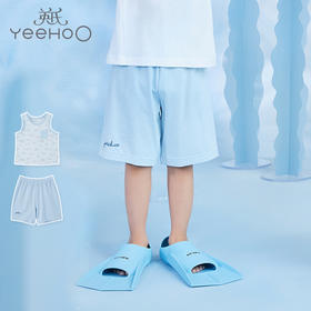 英氏童装宝宝居家服宽松休闲舒麻背心裤子YLMAJ21002A01春夏新款