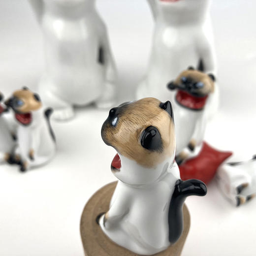 不仁斋外 经典款 釉上彩 手绘迷你招财猫 商品图2