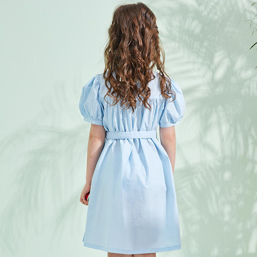 【特价清仓】龙之涵 新款女童灯笼袖绣花连衣裙 婴幼儿A类标准 防晒放紫外UPF50+ 商品图1