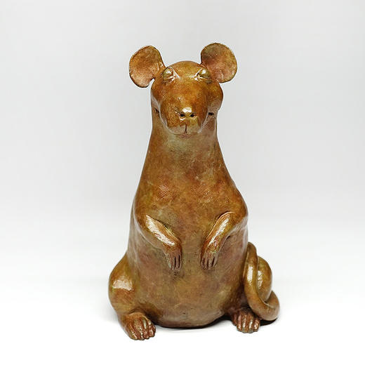 不仁斋 薛继业十二生肖雕塑系列 子鼠 铸铜限量甲字款 商品图0