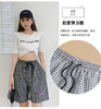 时尚格子短裤女2021夏季松紧腰宽松阔腿短裤韩版学生休闲运动 商品缩略图2