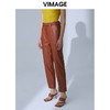 VIMAGE纬漫纪高腰显瘦九分皮裤休闲裤裤子V1505101 商品缩略图2