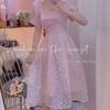 张心子「邂逅小邹菊」粉色公主裙2021新款夏碎花欧根纱连衣裙女仙DY041702 商品缩略图2