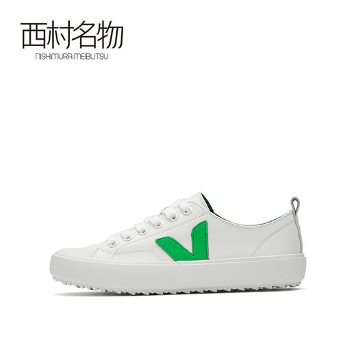 西村名物2021春季新款经典多色牛皮LOGO字母拼接复古小白鞋T21AM13661 商品图1