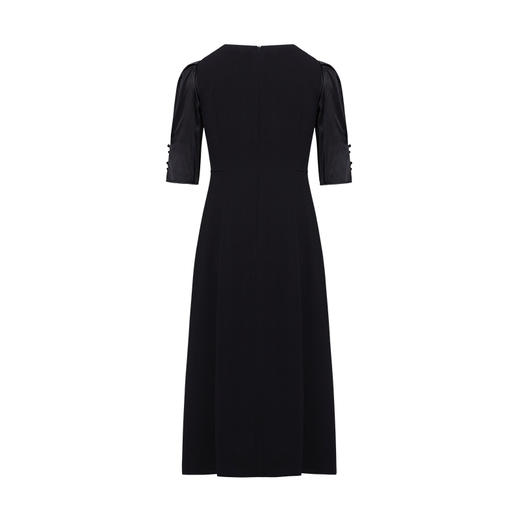 VIMAGE纬漫纪夏季新款显瘦优雅V领纯色高腰显瘦连衣裙女V1507112 商品图5