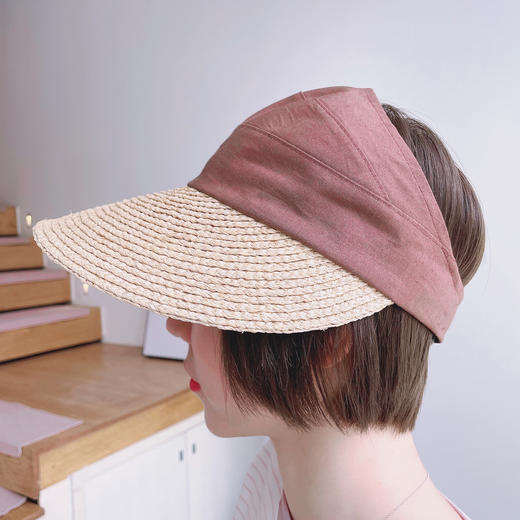 空顶遮阳帽女网红ins同款可调节草帽沙滩度假防晒帽韩版潮 商品图1