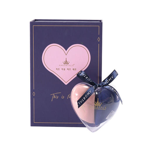 AMORTALS尔木萄 心悦美妆蛋套盒2个装+蛋夹 红黄 蓝粉 心形 韩国 商品图1