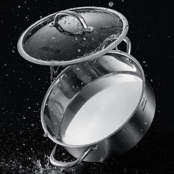 爱仕达（ASD）304不锈钢直身火锅汤锅一锅多用 加厚复底燃气明火电磁炉通用 28CM 清汤火锅 FS28A1WG 商品图3