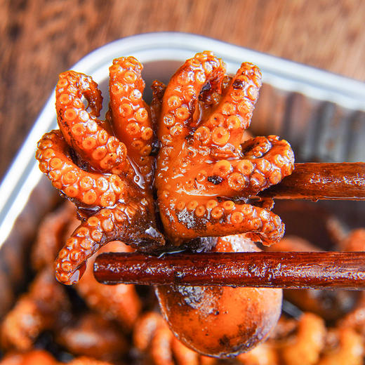 【蟹大人】休闲食品  零食小海鲜  即食香辣八爪鱼 香辣卤虾 138克/盒 商品图1