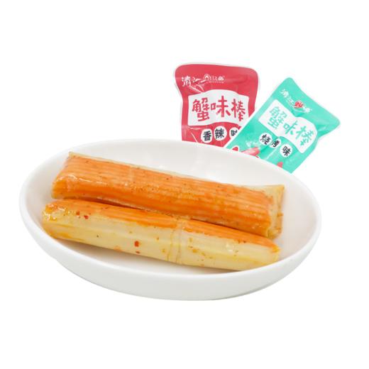 【营养低脂即食零食】土老憨 手撕蟹味棒 500g/袋  香辣+烧烤味混装 商品图2